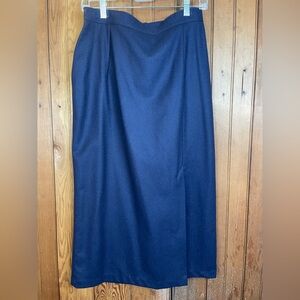 Sag Harbor 100% Wool Skirt In Navy Size 14